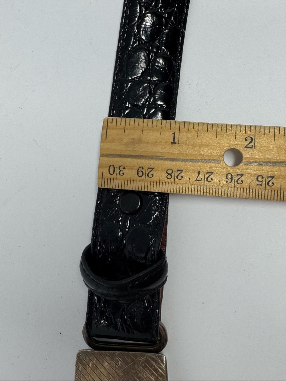 Torino American Alligator Mens 36 (34) Black Belt Paul Stuart Buckle Made in USA - Picture 10 of 10